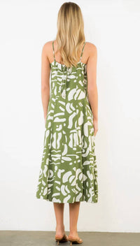 Thml - Ruffle Sweetheart Neckline Midi Dress