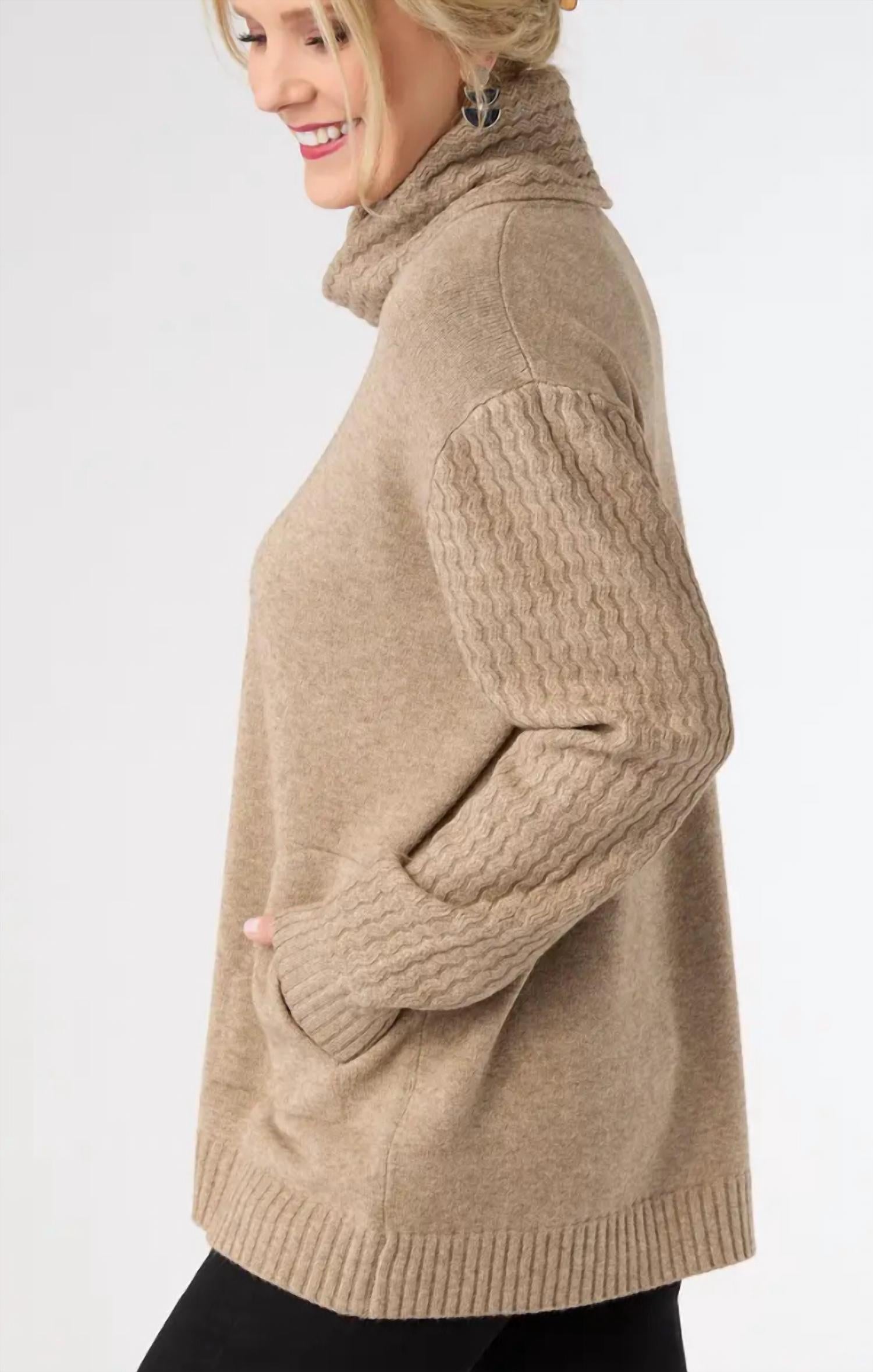 Mint Exclusives - Heavenly Luxe Cowl Neck Cable Sweater