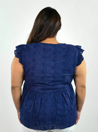 Andree By Unit - Embroidered V-neck Top - Plus