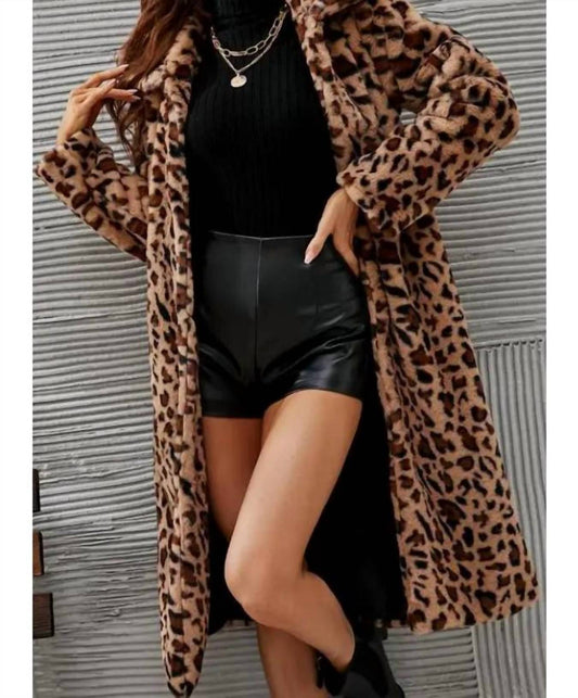 Hiddenbrand - Midi Plush Leopard Print Jacket