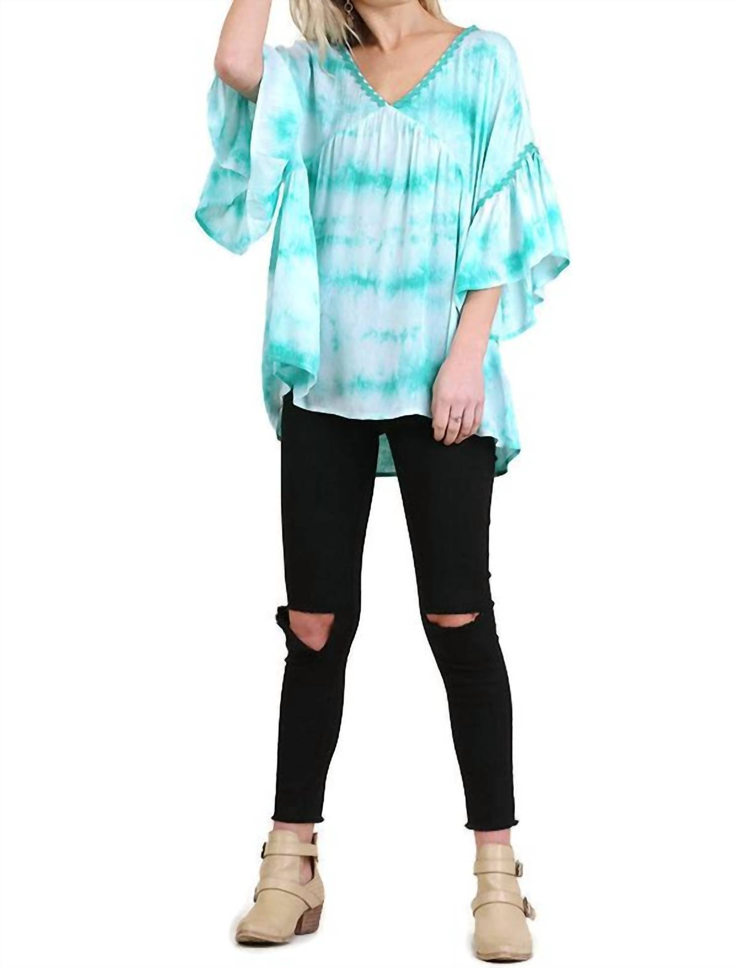 Umgee - V-neck Tie Dye Top