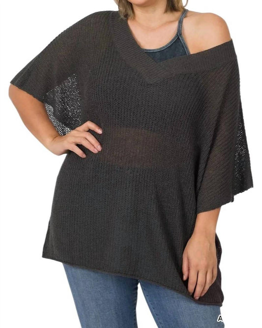 Zenana - Plus Size Slouchy Sweater