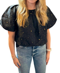 Jade - Pleated Puff Sleeve Top