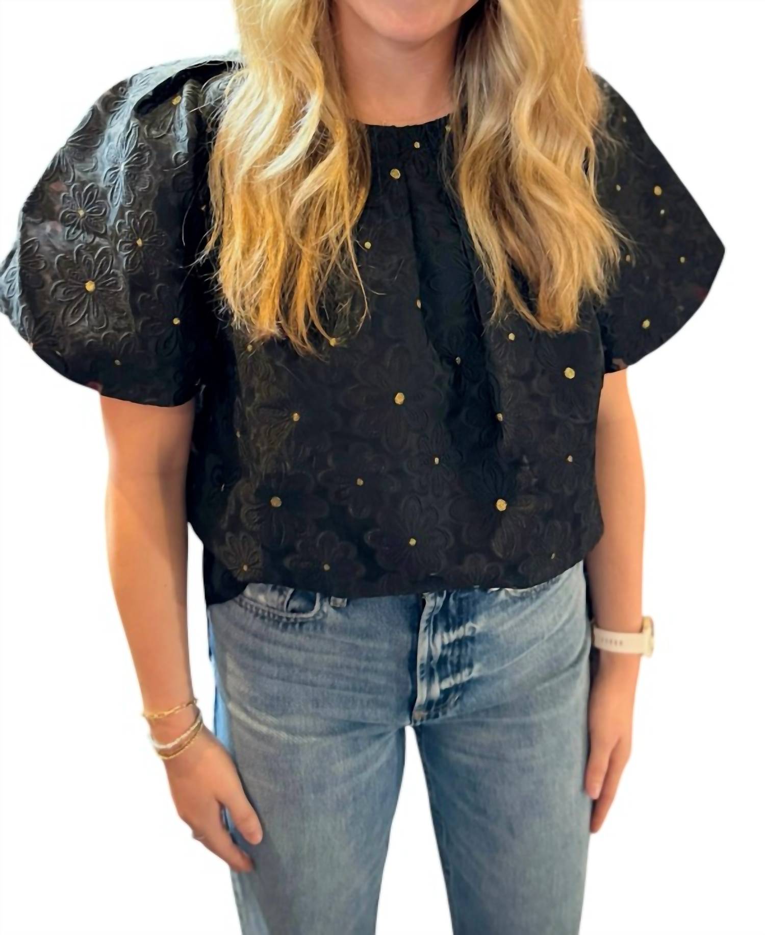 Jade - Pleated Puff Sleeve Top