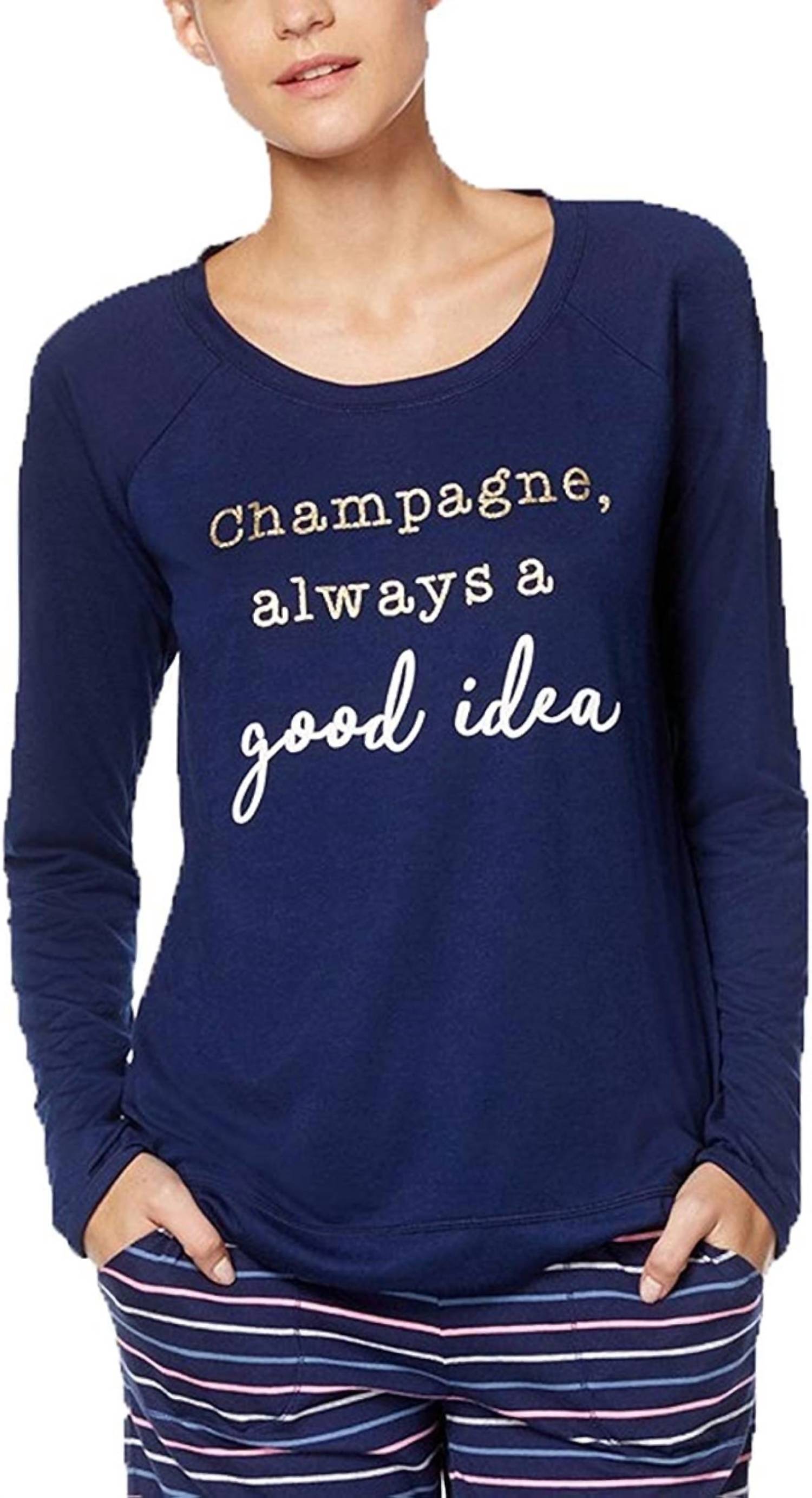 Jenni By Jennifer Moore - Women's Sleepwear Screen Print Pajama Top