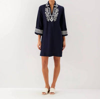 Karen Kane - Cuffed Sleeve Embroidered Dress