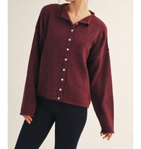 Jodifl Forevermore Cardigan in burgundy - women's cardigan - alternate view