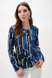 Joseph Ribkoff - Geometric Print Fitted Jacket