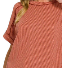 Zenana - Ribbed Round Neck Top