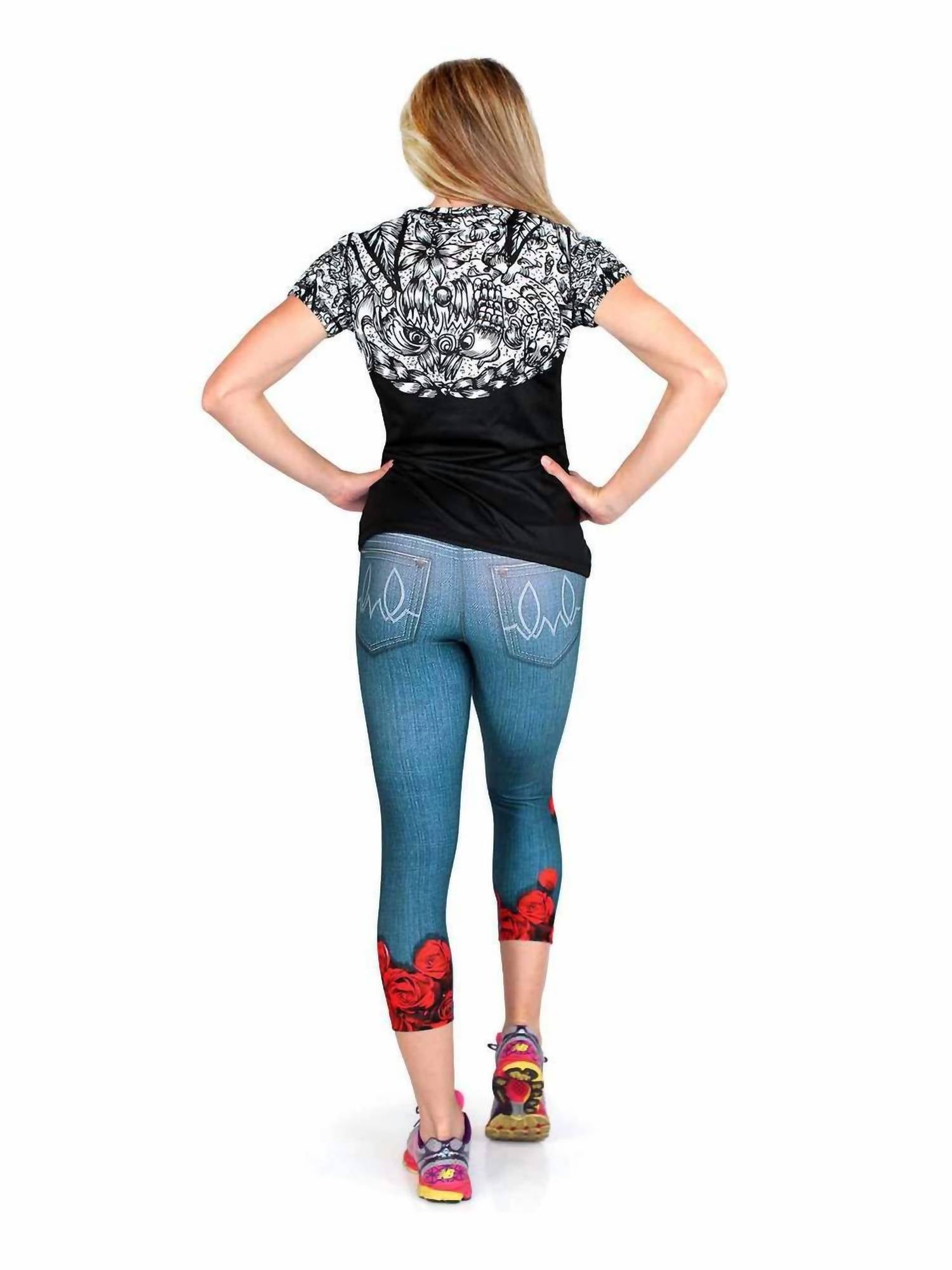 Inknburn - Women's Skull And Rose Tech Shirt