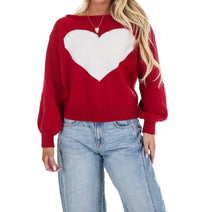 Le Lis - Simply Yours Off Shoulder Heart Sweater