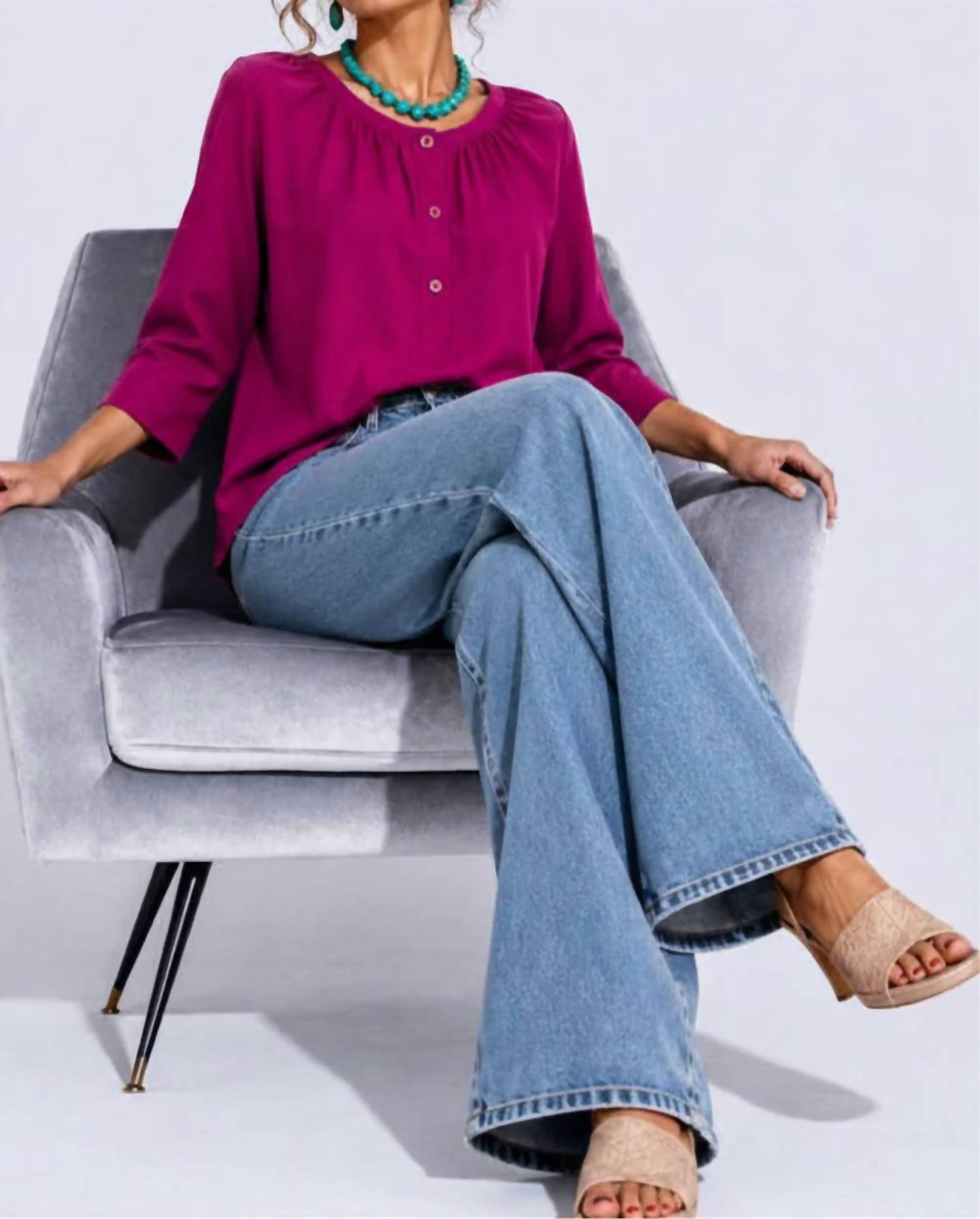 Diva Usa - Button Up Knit Top