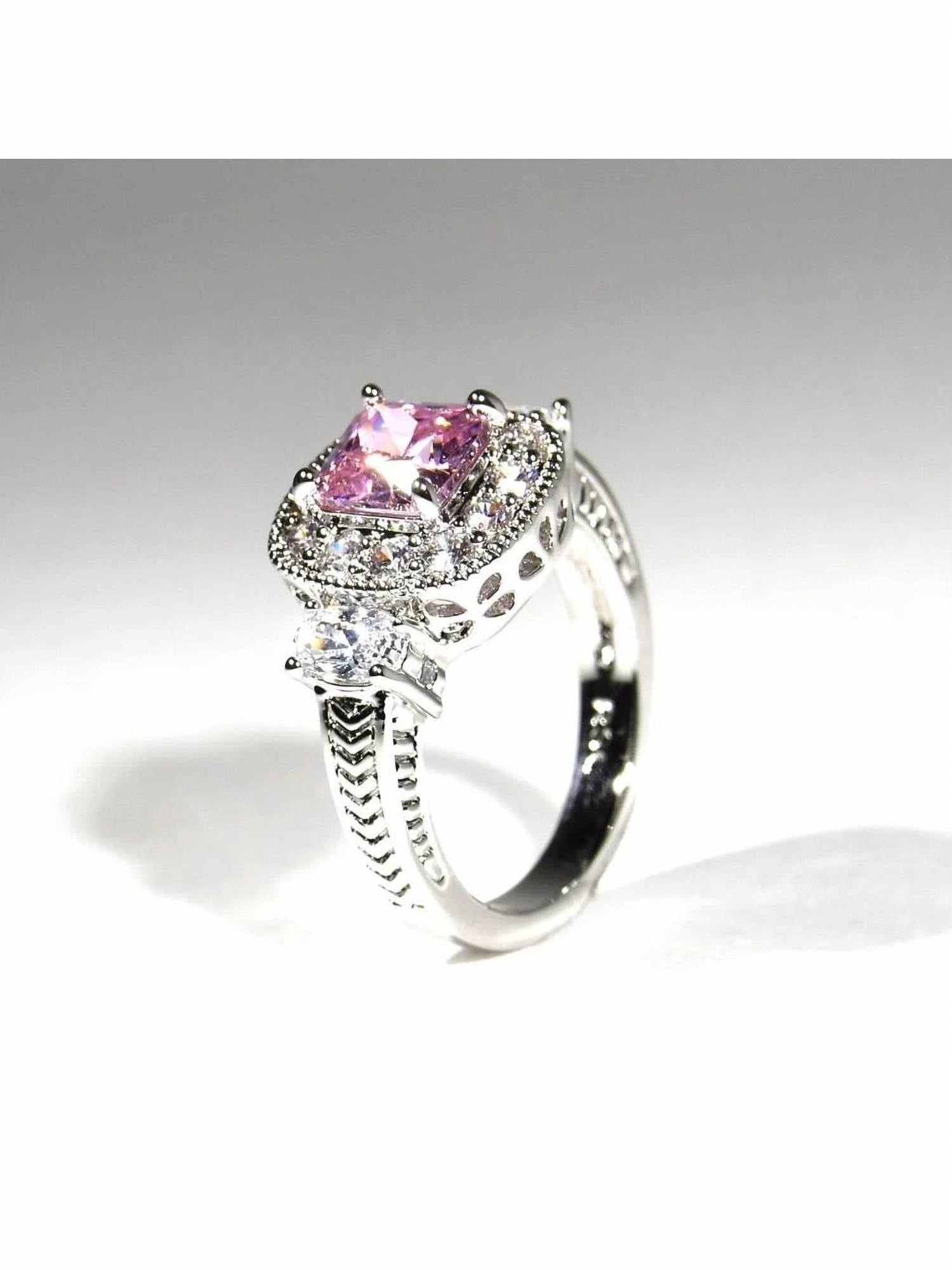 FAIRE Cubic Zirconia & Crystal Ring in pink - women's jewelry - alternate view