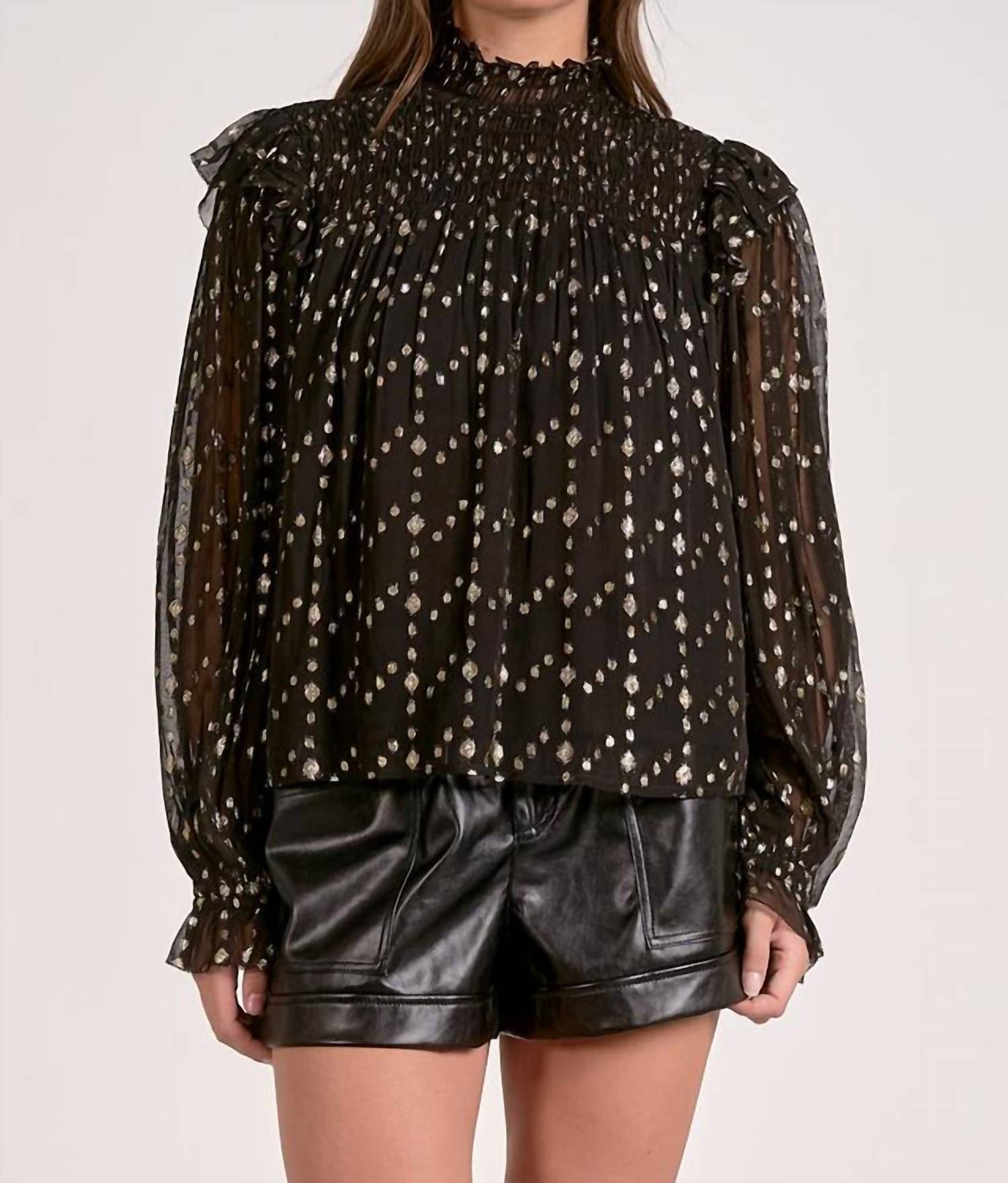 Elan - Long Sleeve Mockneck Top
