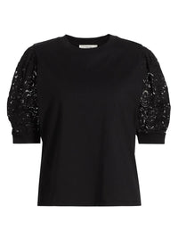 Frame - Frankie Lace Sleeve Tee