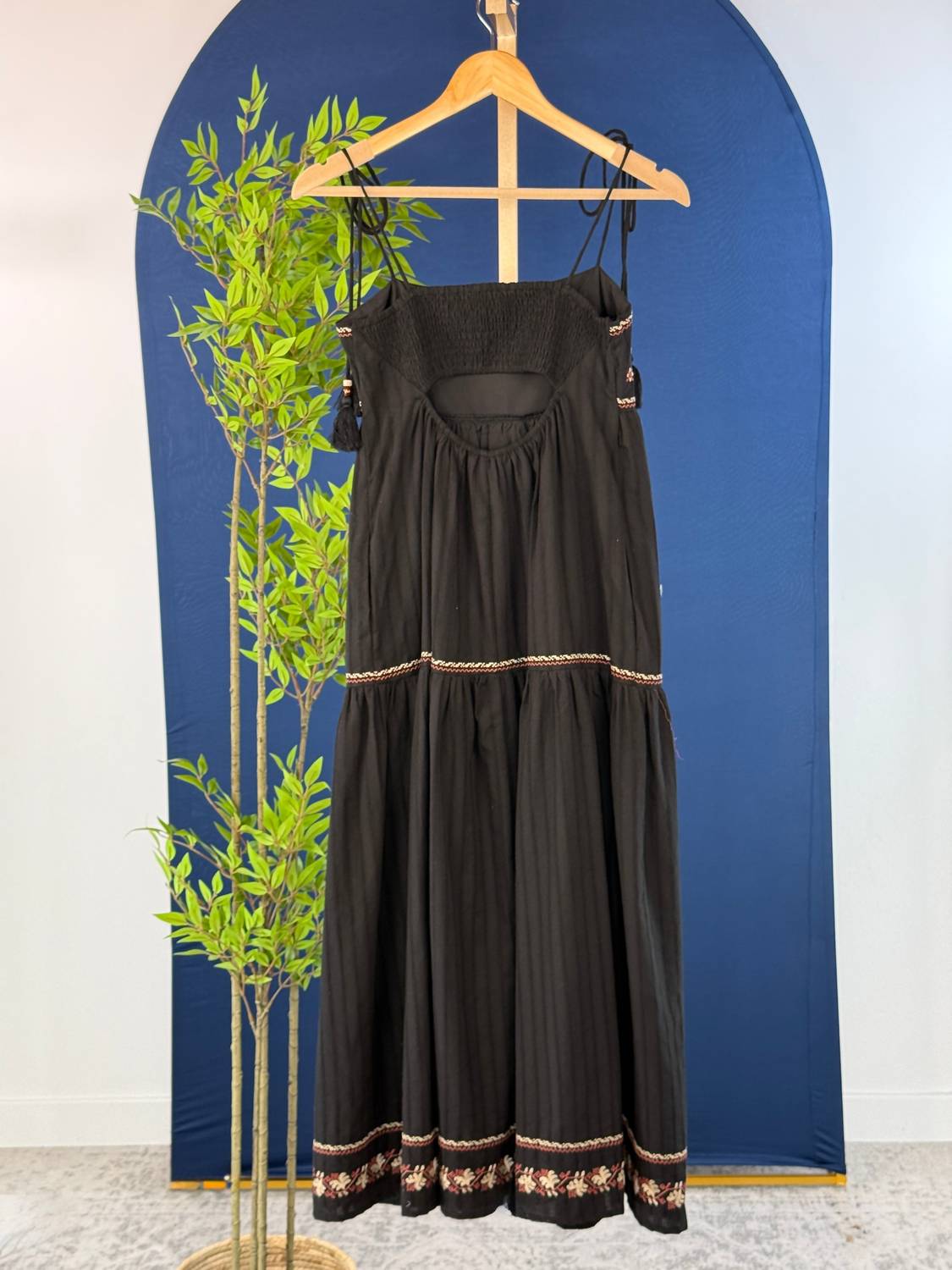 Mustard Seed - Midnight Embroidered Tiered Maxi Dress