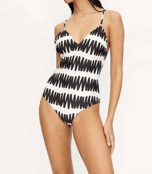 Compania Fantastica - Striped V-neck Swimsuit