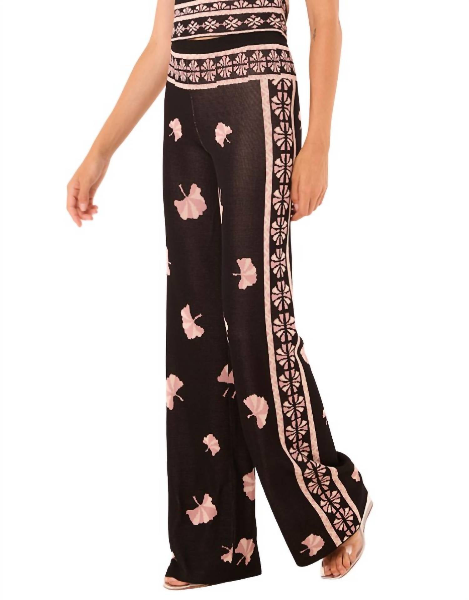 Misa Los Angeles Nuela Pants in ginko border - women's pants - view 4