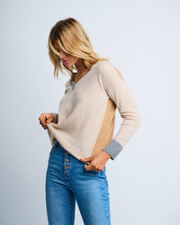 LISA TODD Color Wheel Sweater in latte caramel 1 - women's sweater - detail view