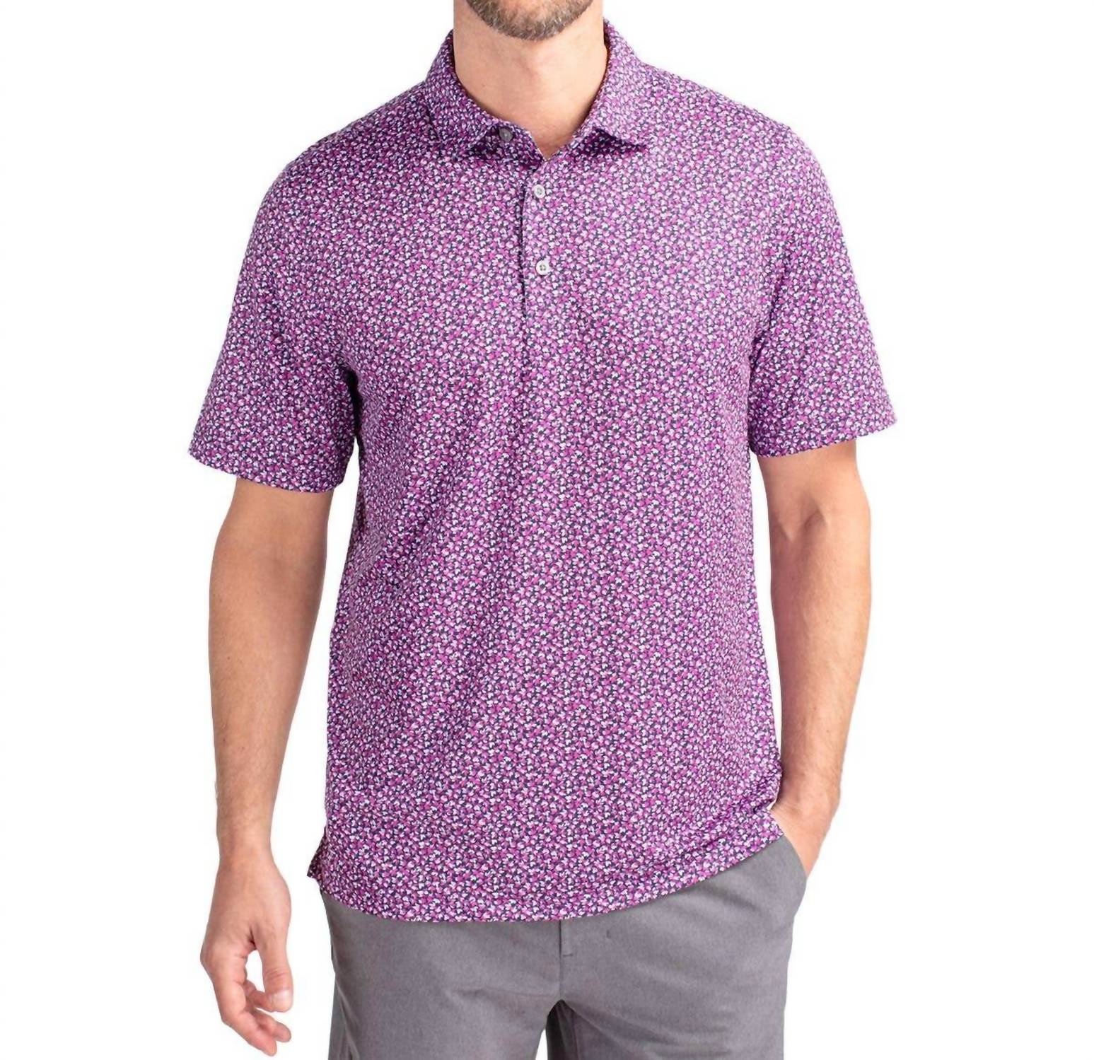 Cutter & Buck - Pike Magnolia Print Stretch Polo