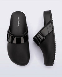 Mini Melissa Girl's Cozy Clogs in black - kids' sandal - alternate view