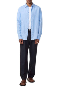 NN07 Enzo Long Sleeve Shirt in cerulean - men's shirt - detail view