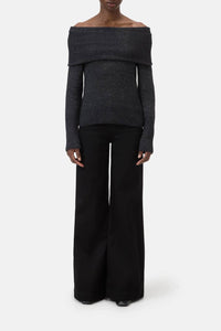 Closed - Wide Collar Long Sleeve Knit Sweater Top