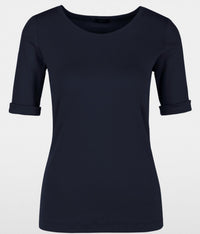 Marc Cain - Round-collar shirt with short sleeves