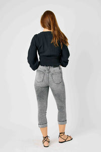Judy Blue - Cuffed Button Fly Capri Jeans
