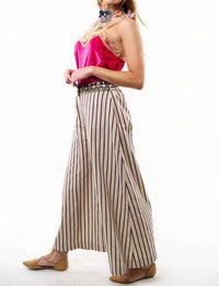 Aratta Derby Princess Blazer And Wide Leg Pants Set in cream stripes - women's jacket - view 4
