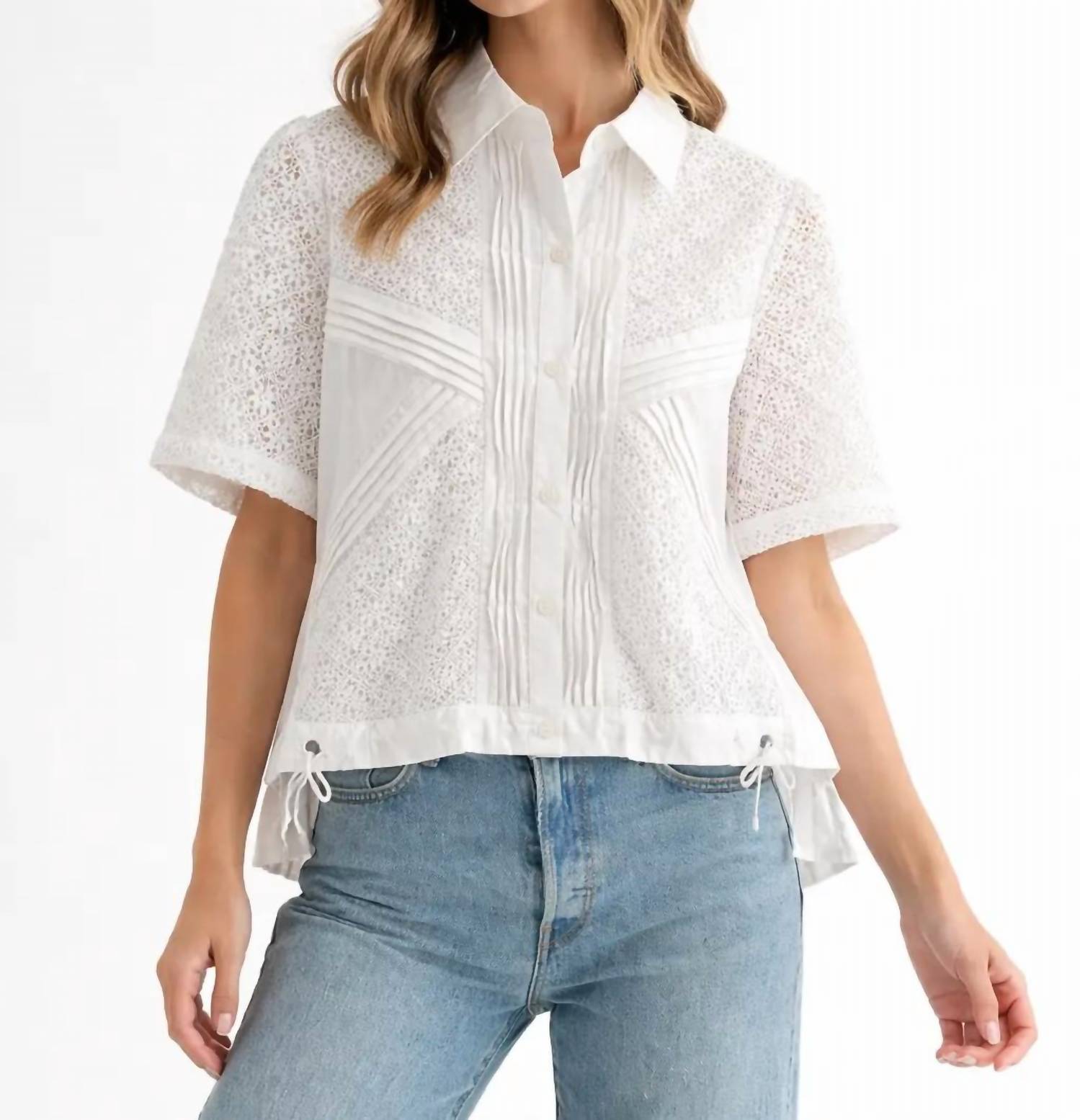 Joh - Cora Lace Pleated Top