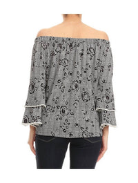 Ariella - Ruffle Sleeve With Pearls Top