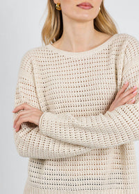 REPEAT cashmere Sparkle Knit Sweater in ivory - women's sweater - view 4