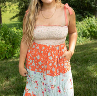 Haptics Sunny Days Ahead Dress in multi floral - women's dress - detail view