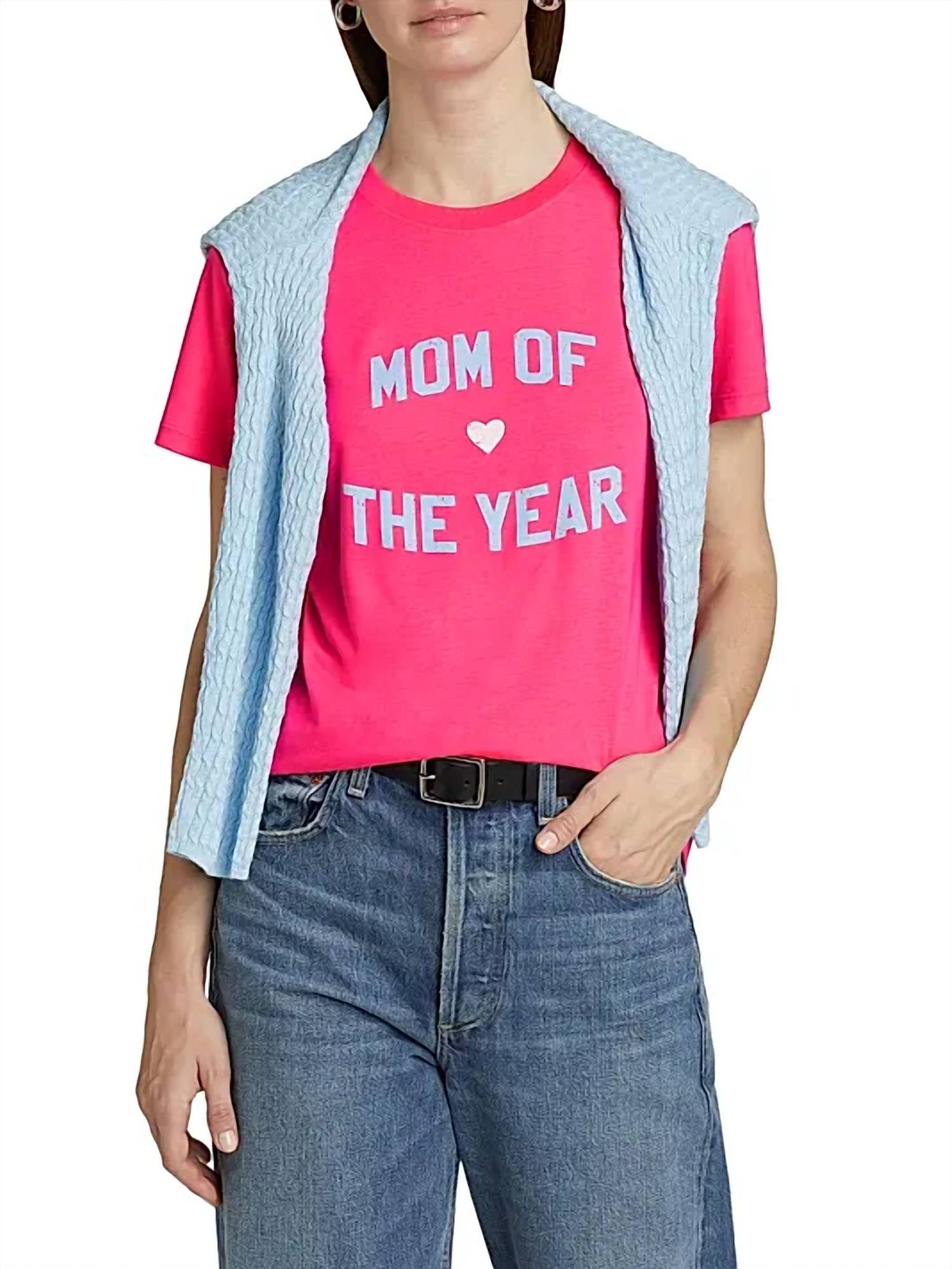 Favorite Daughter Mom Of The Year Tee Shirt in deep pink - women's t-shirt