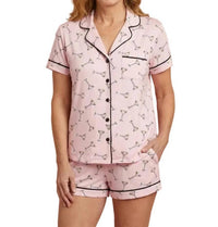 Haute Affaires Nyc - Women's Martini Print Short Sleeve Pajama Set