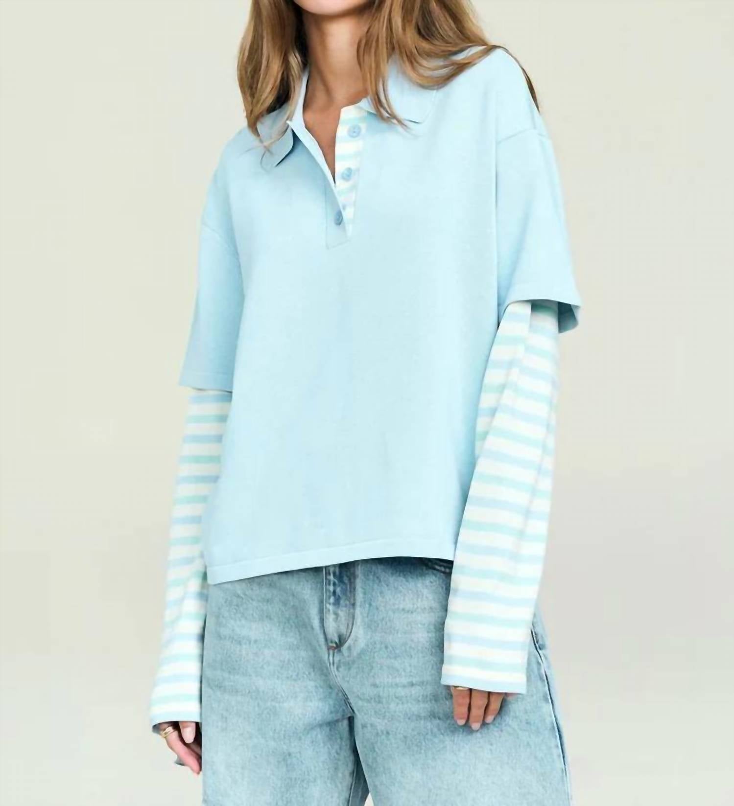 Ser.O.Ya - Emilee Long Sleeve Layered Polo Top