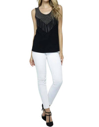 Vocal Apparel - Studded Tank Top With Fringes