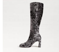 Sam Edelman Women's Issabel Boots in coffee velvet - women's shoe - detail view