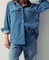 Urban Daizy - Corduroy Flannel Lined Reversible Shacket