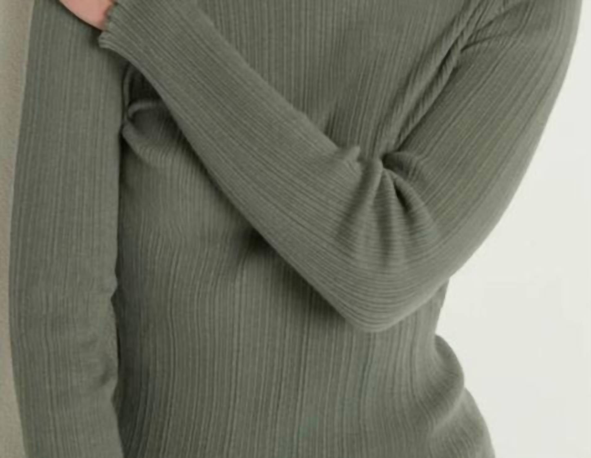 Nation LTD Brenna Mock Neck Top in castor grey 1 - women's long sleeve top - alternate view