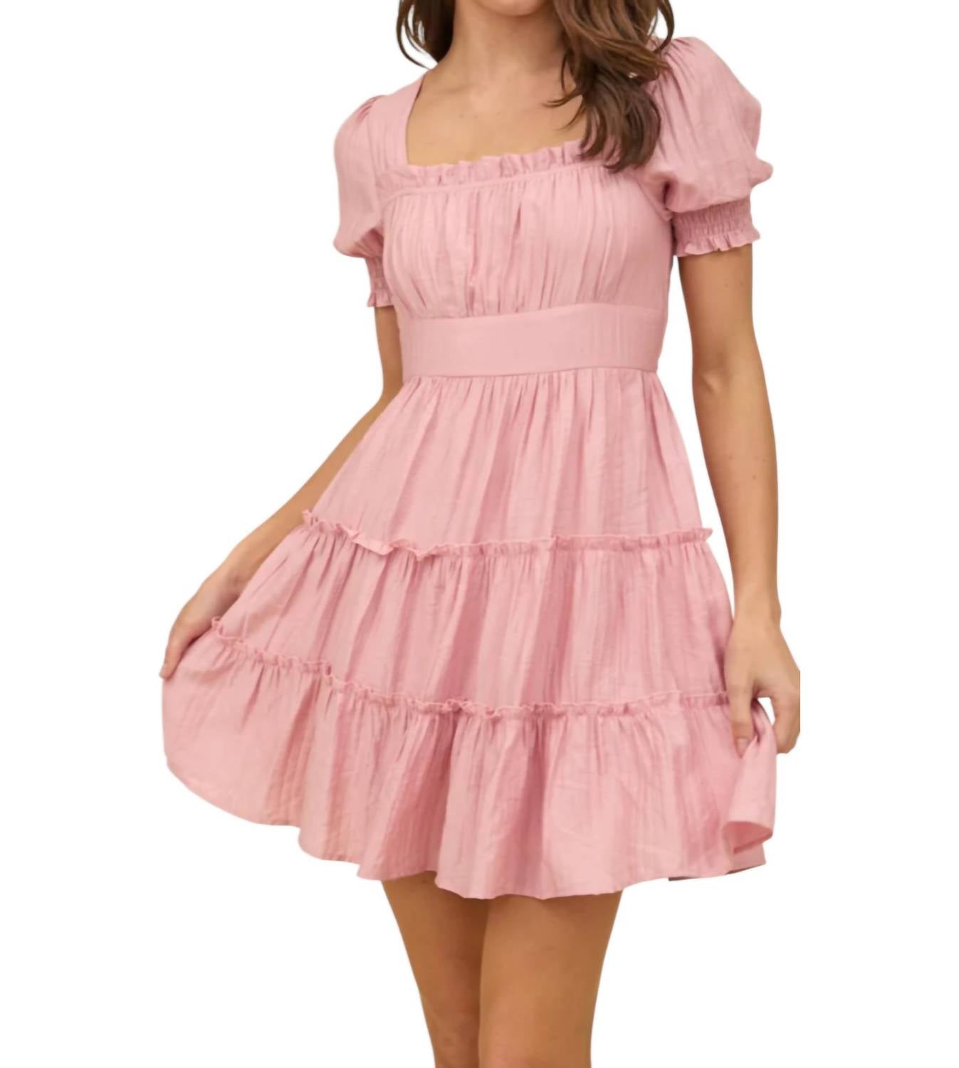 Blu Pepper - Square Neck Tiered Mini Dress