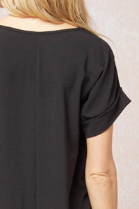 Entro - Short Sleeve Scoop Neck Top