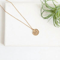 FUNKY MONKEY Women's Initial Letter M Coin Layering Necklace in gold - women's jewelry - detail view