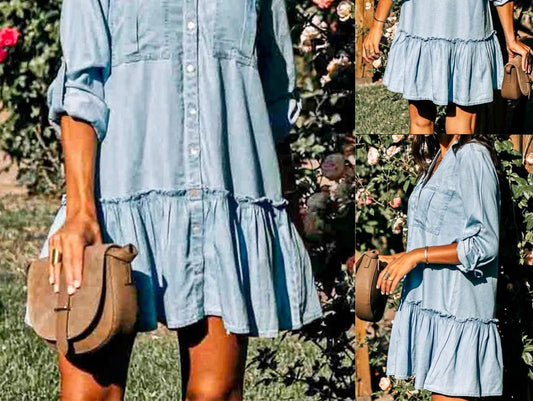 Cezele - Ruffle Denim Dress