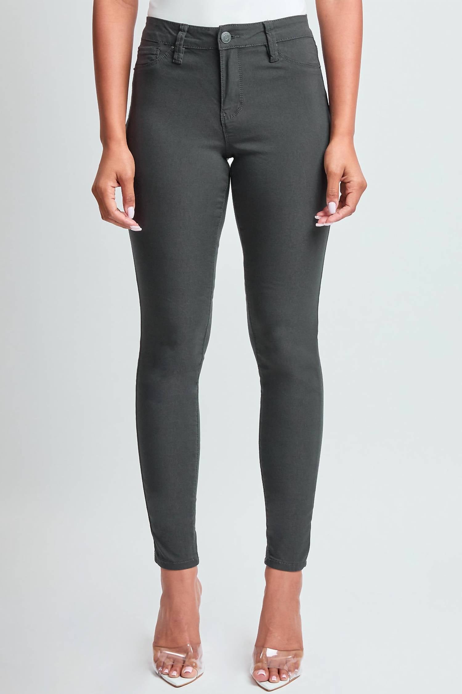 YMI Bianca Mid-rise Skinny Jeans in jet set - women's jeans - alternate view