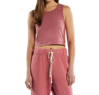 LES TIEN Talya Crop Tank in flamingo - women's tank top
