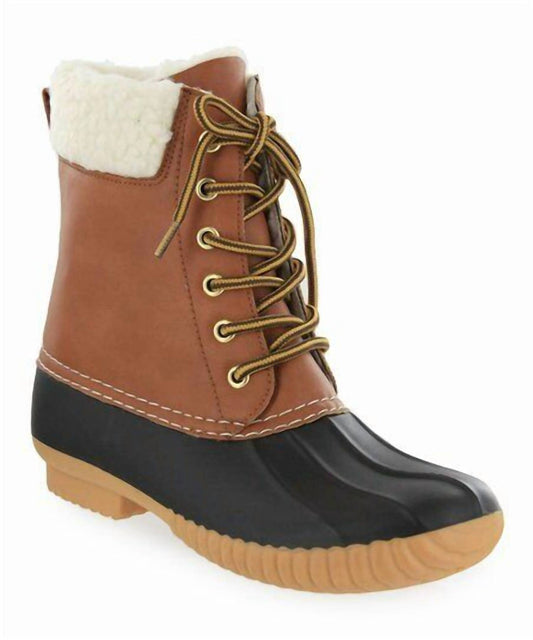 Mia - Women's Matthew Faux Shearling Trimmed Faux Leather Rubber Duck Boots