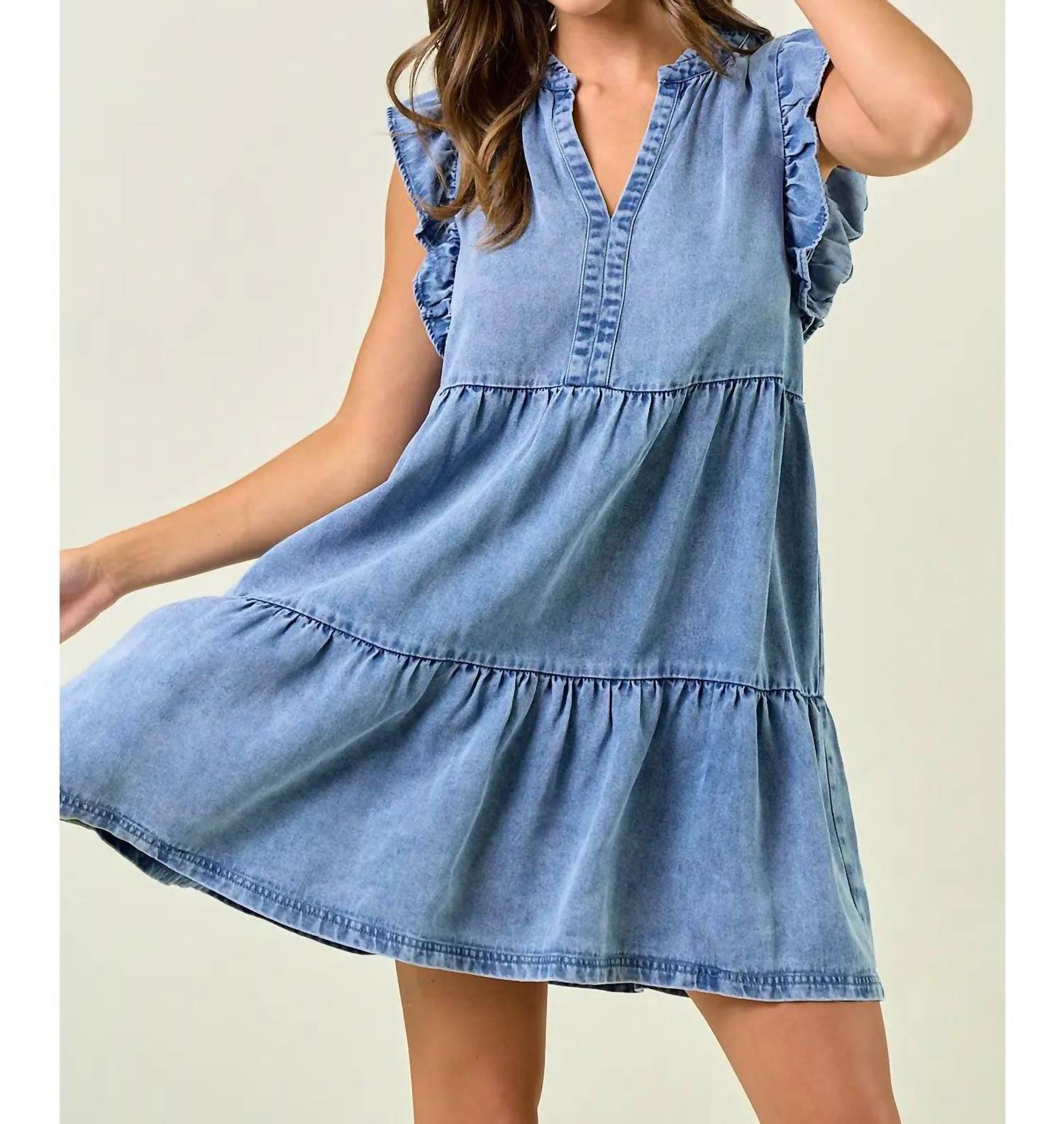 Doe And Rae - Tencel Ruffle Tiered Mini Dress