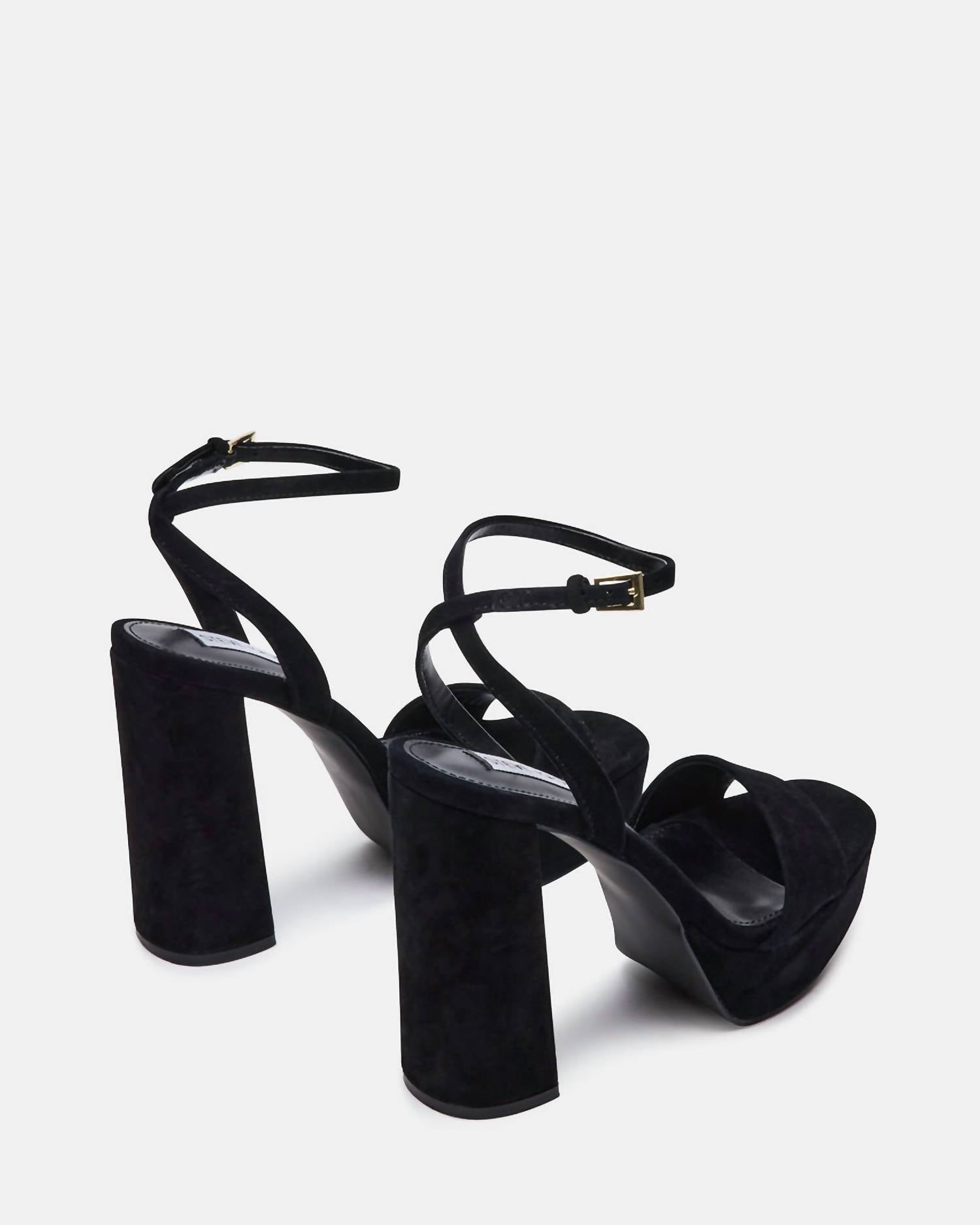STEVE MADDEN Women's Lessa Block Heel Sandals in black - women's sandal - alternate view